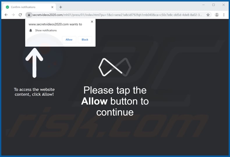 secretvideos2020[.]com pop-up redirects