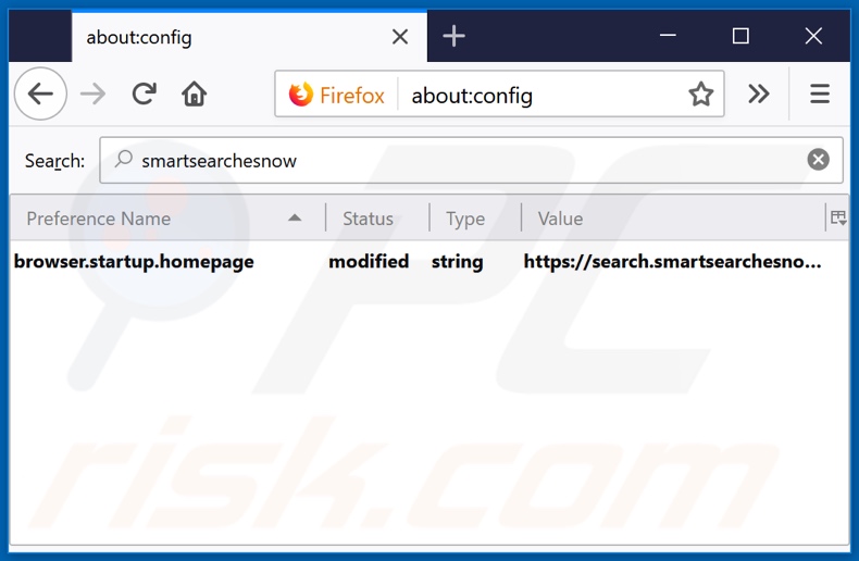 Removing search.smartsearchesnow.com from Mozilla Firefox default search engine