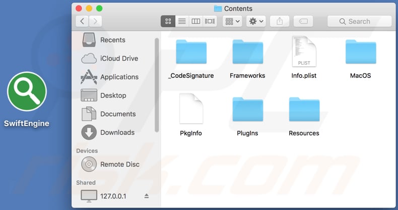 SwiftEngine folder and its contents