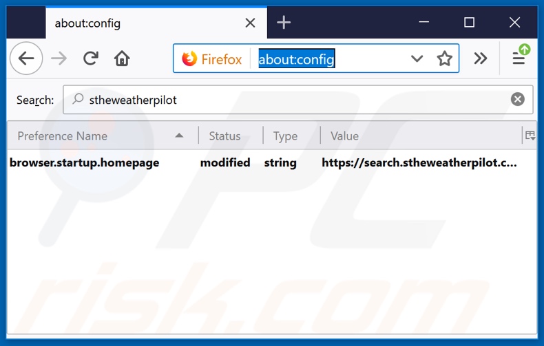 Removing search.stheweatherpilot.com from Mozilla Firefox default search engine