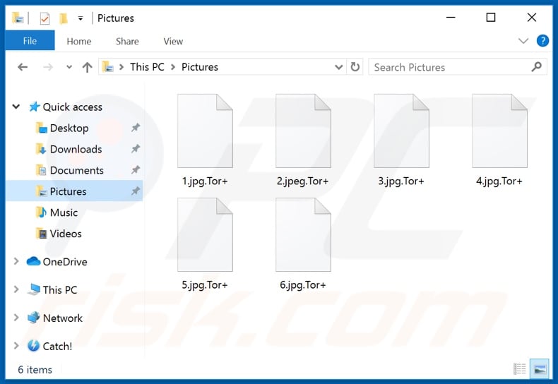 Files encrypted by Tor+ ransomware (.Tor+ extension)
