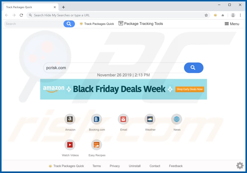 search.trackpackagesquicktab.com browser hijacker
