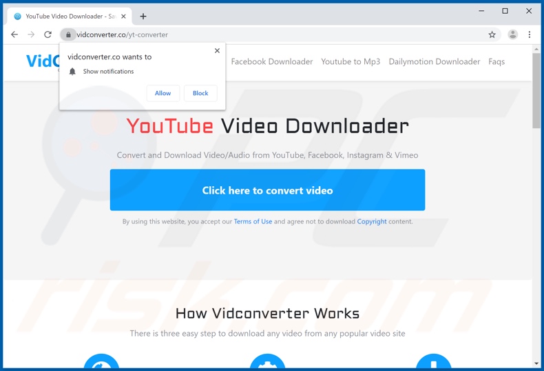 vidconverter[.]co pop-up redirects