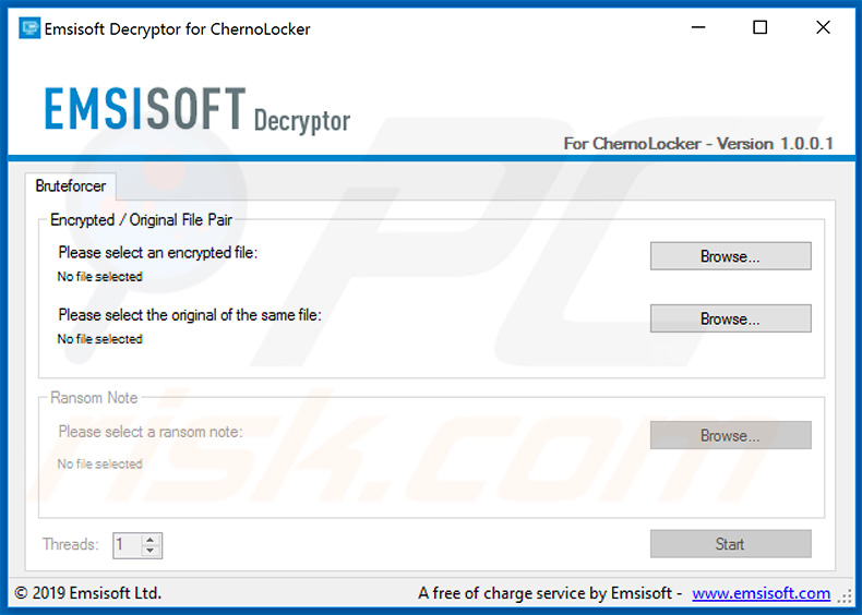 CHERNOLOCKER ransomware decrypter by Emsisoft