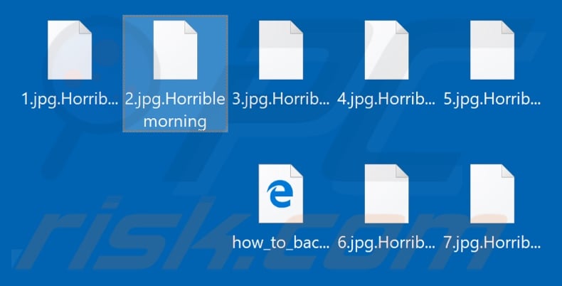 Files encrypted by Horriblemorning ransomware (.Horriblemorning extension)