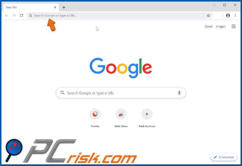 searchnewworld.com browser hijacker (GIF)