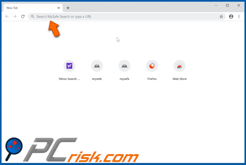Online Safety by Safely browser hijacker appearance (GIF)