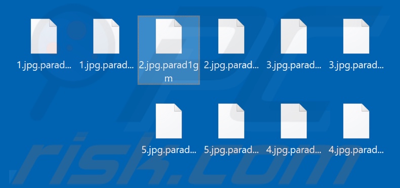 Files encrypted by Parad1gm ransomware (.parad1gm extension)