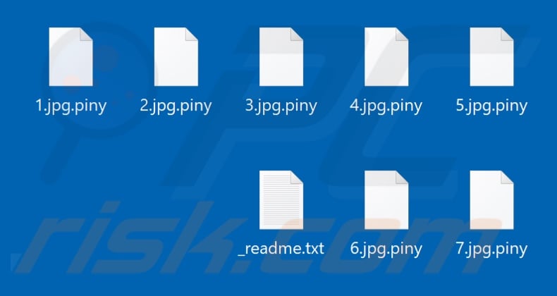 Files encrypted by Piny ransomware (.piny extension)