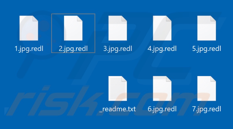 Files encrypted by Redl ransomware (.redl extension)