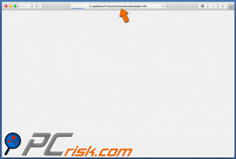 Appearance of theultimatesafevideoplayer[.]info scam (GIF)