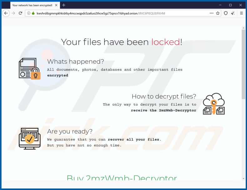 ako ransomware tor website second page