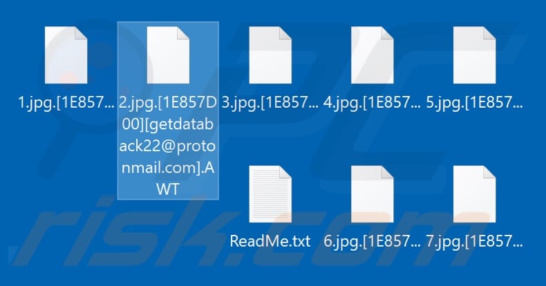 Files encrypted by AWT ransomware (.AWT extension)
