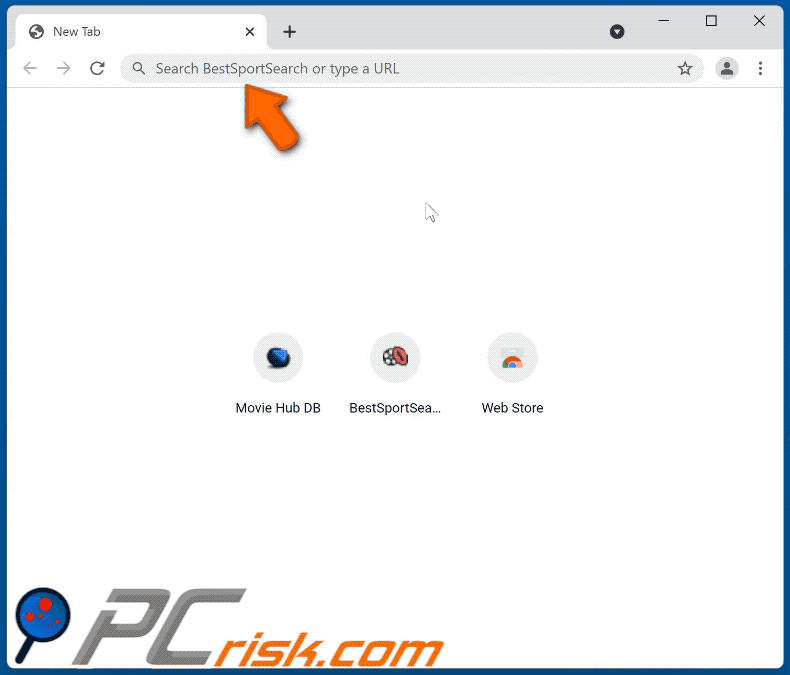 BestSportSearch browser hijacker redirecting to nearbyme.io (GIF)