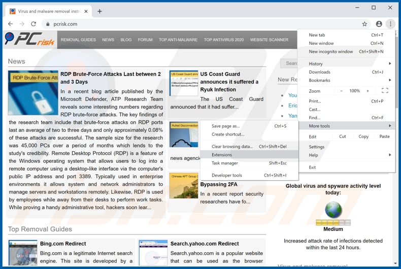 Removing budscanner[.]com ads from Google Chrome step 1