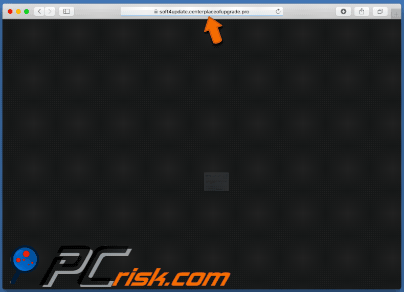 Appearance of centerplaceofupgrade[.]pro scam (GIF)