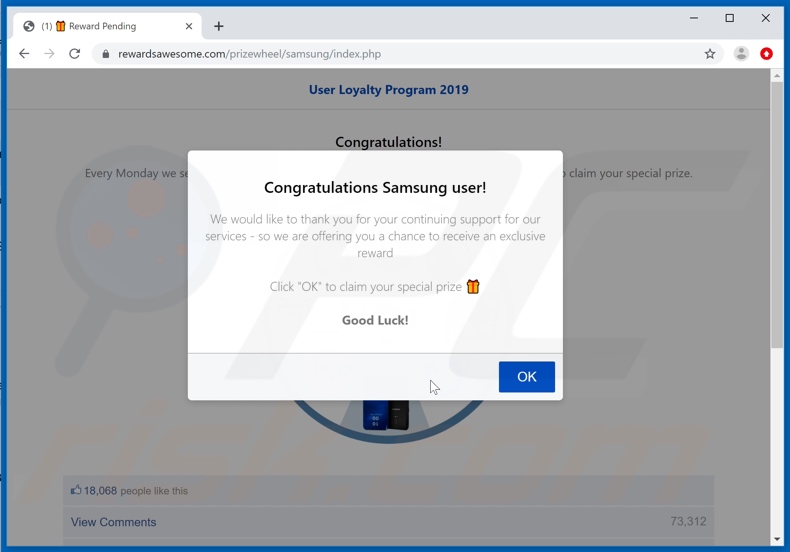 Congratulations Samsung user! scam