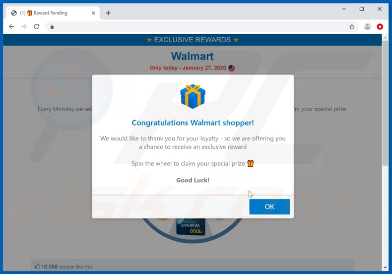 Congratulations Walmart shopper! scam