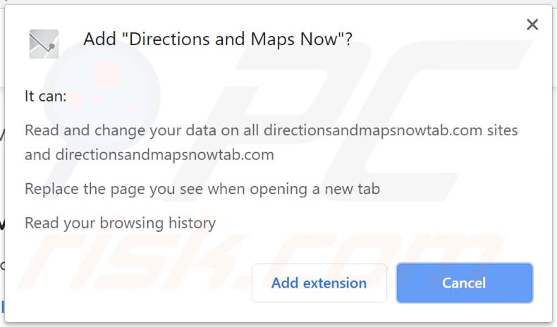 directions and maps now browser hijacker asking for a permission to access various data