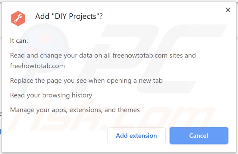 diy projects browser hijacker aks for a permission to read and change various data