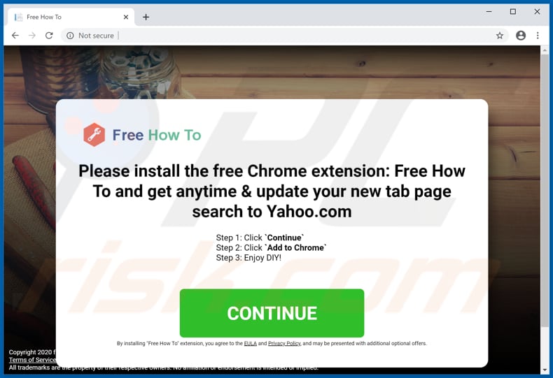 Website used to promote DIY Projects browser hijacker