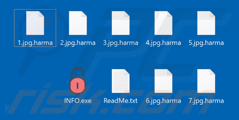 Files encrypted by .harma (Ouroboros) ransomware (.harma extension)