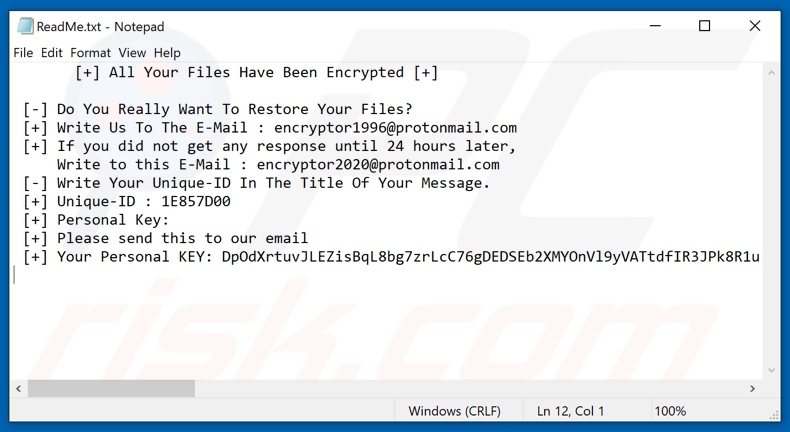 .harma (Ouroboros) ransomware text file (ReadMe.txt)