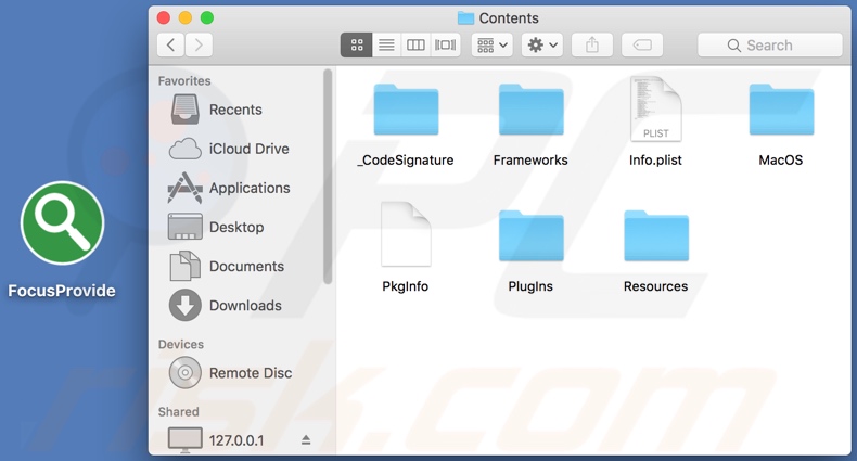 FocusProvide adware install folder