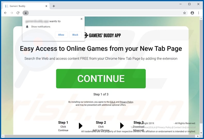 Website used to promote Gamers Buddy browser hijacker