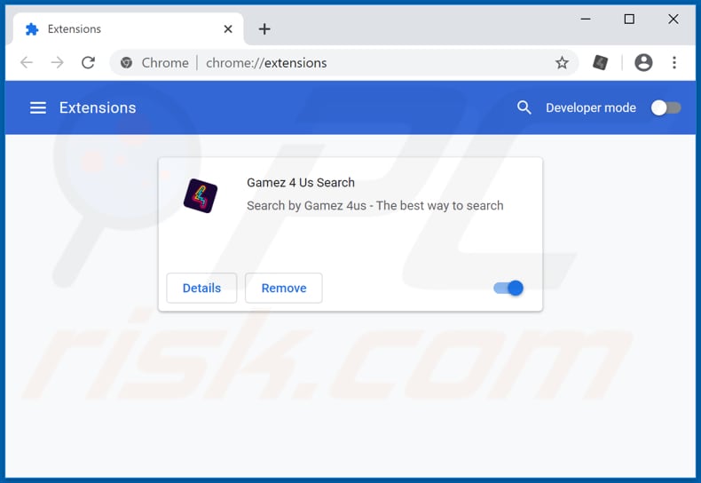 Removing feed.gamez4us.com related Google Chrome extensions