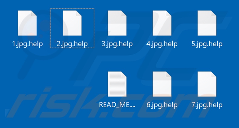 Files encrypted by Helpforyoupc ransomware (.help extension)
