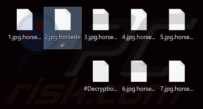 Files encrypted by Horsedeal ransomware (.horsedeal extension)