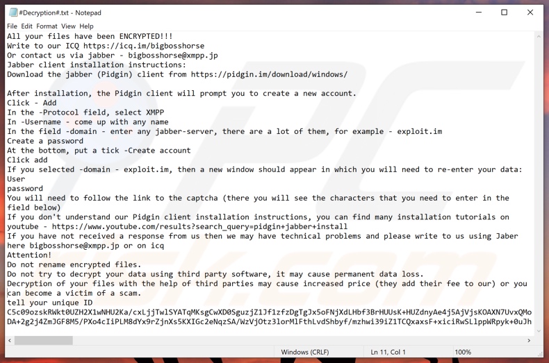 Horsedeal decrypt instructions (#Decryption#.txt)