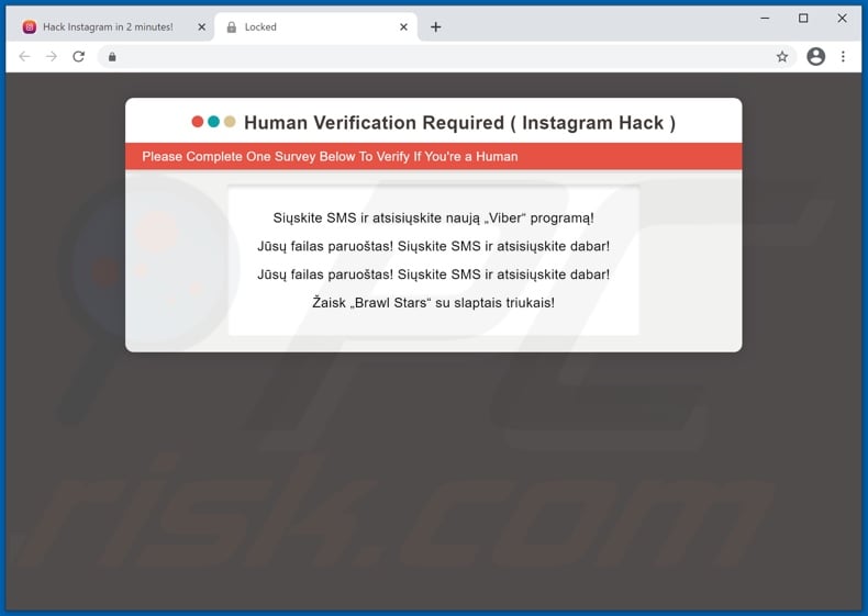 Instagram Password Hacker scam endorsed phishing website