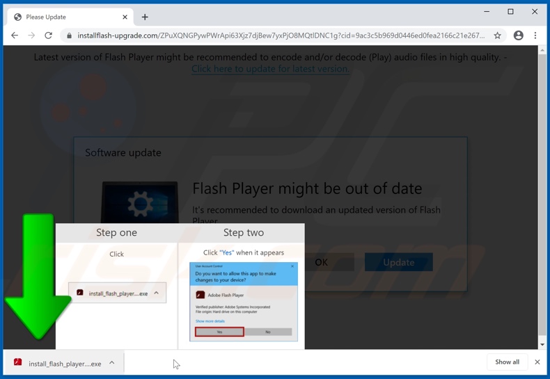 installflash-upgrade[.]com scam fake flash updates installation instructions
