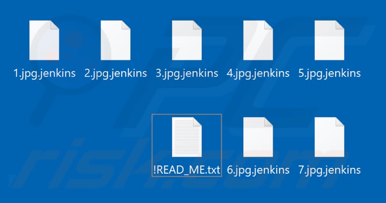 Files encrypted by Jenkins ransomware (.jenkins extension)