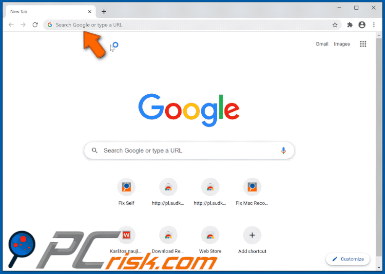 Keysite browser hijacker alternative redirect chain GIF