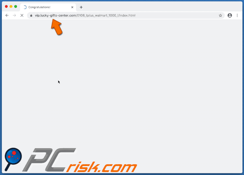 lucky-gifts-center.com redirects to Congratulations Walmart Shopper scam