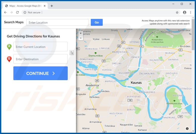 Website used to promote Maps & Driving Directions browser hijacker