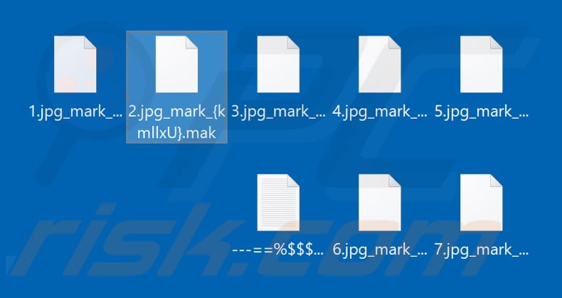 Files encrypted by Mark ransomware (.mak extension)