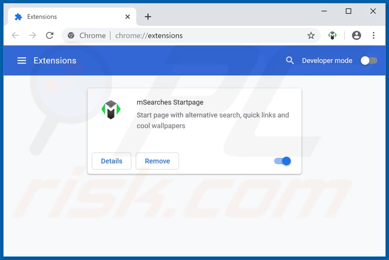 Removing msearches.com related Google Chrome extensions