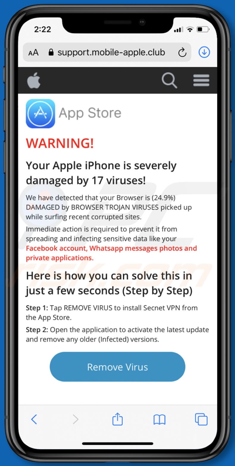 mobile-apple[.]club scam