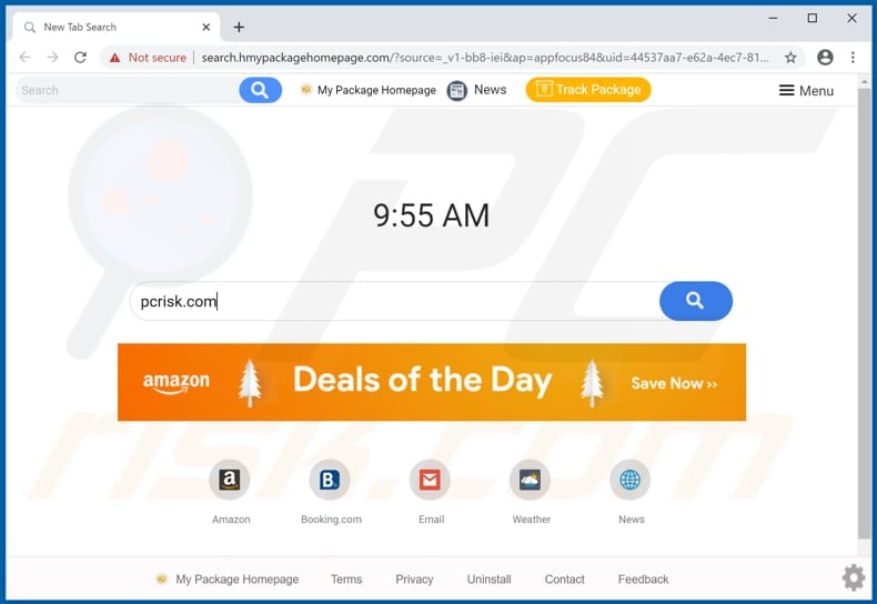 search.hmypackagehomepage.com browser hijacker