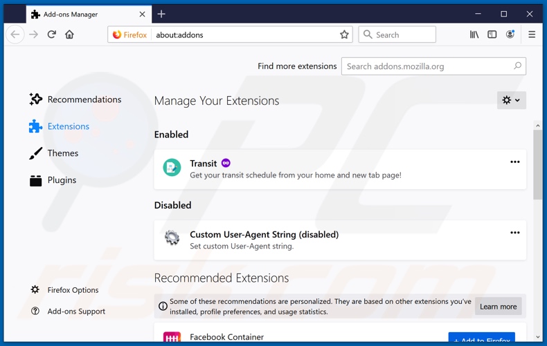 Removing mynewtabs.com related Mozilla Firefox extensions