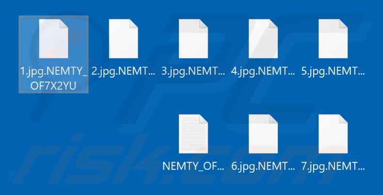 Files encrypted by NEMTY 2.5 REVENGE ransomware (1.jpg.NEMTY_OF7X2YU extension)