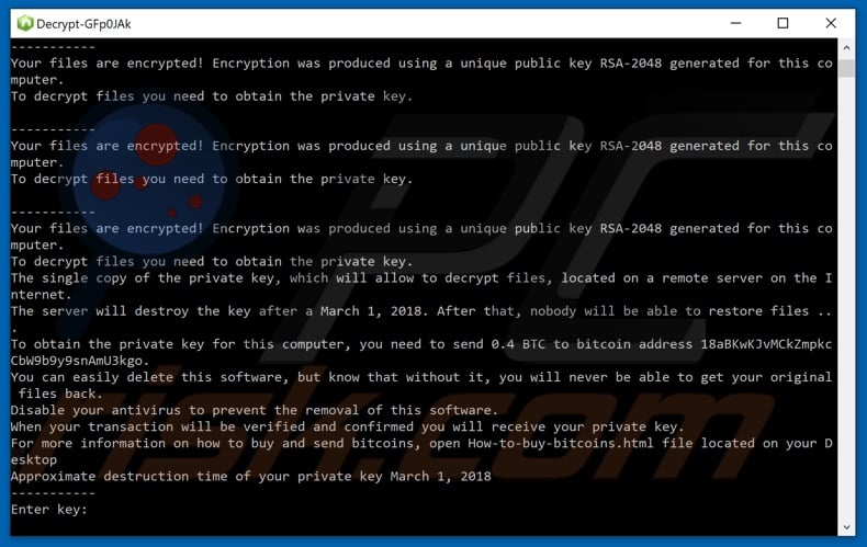 Node.js ransomware pop-up after encryption