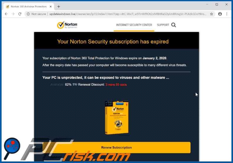 Norton Subscription Has Expired Today appearance GIF
