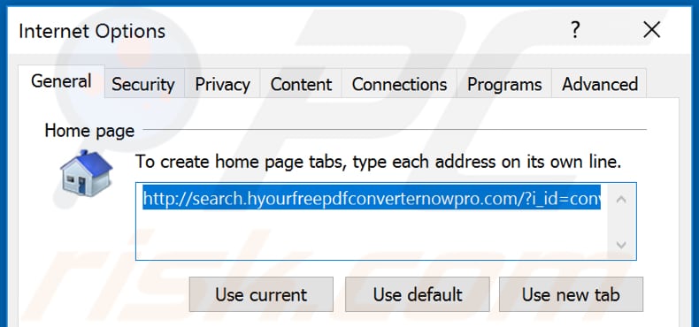 Removing search.hyourfreepdfconverternowpro.com from Internet Explorer homepage