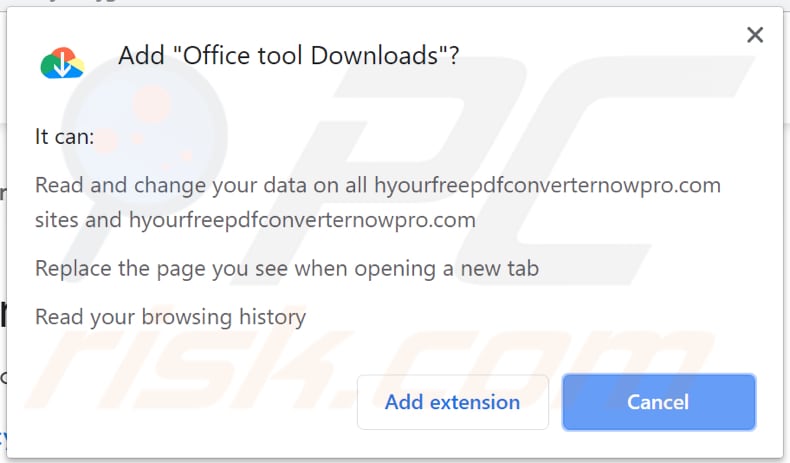 office tool downloads browser hijacker wants to access and change data