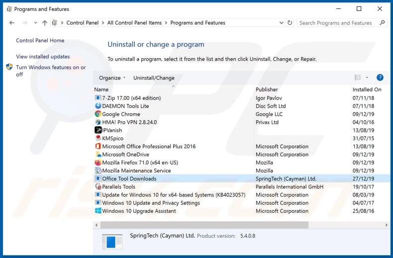 search.hyourfreepdfconverternowpro.com browser hijacker uninstall via Control Panel